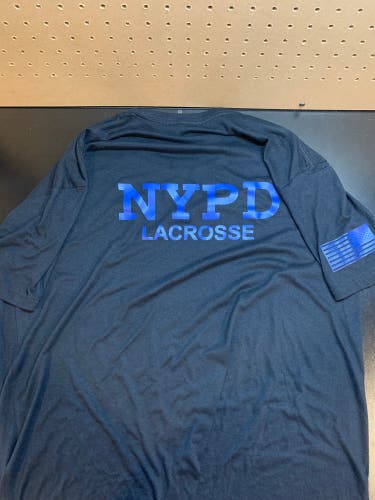 Size XL NYPD Lacrosse Shirt Black / Blue