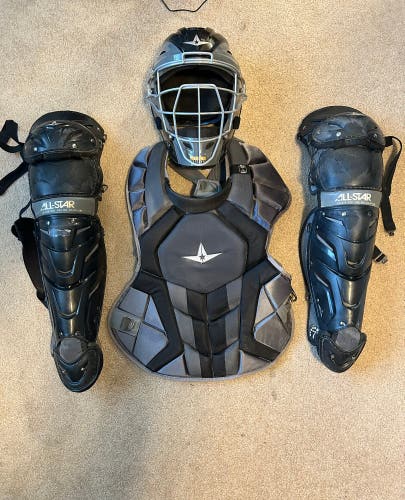 All-Star System7 Axis NOCSAE Adult Two Tone Baseball Catchers Set WITH BAG