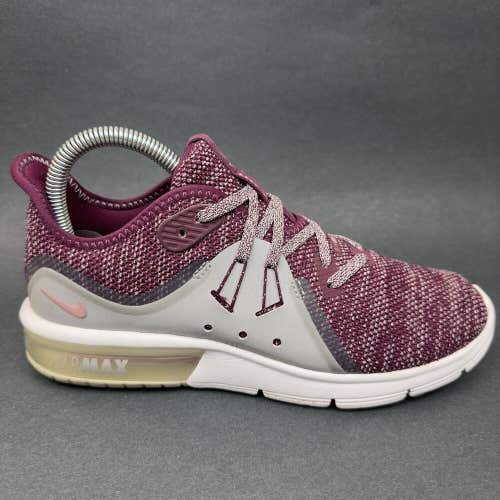 Nike Air Max Sequent 3 Shoes Womens Size 7 Bordeaux Knit Sneakers 908993-606