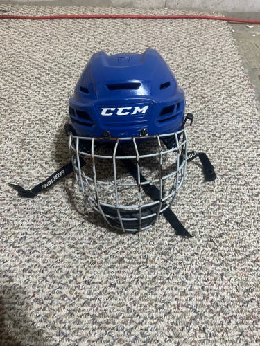 Blue Ccm Tacks Hockey helmet