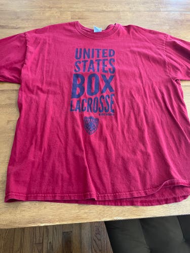 Box lacrosse red tshirt xxl
