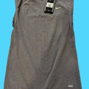 Men’s Gray XXL Nike Athletic Compression Sleeveless Workout Shirt