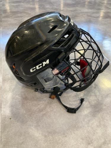 Black Used Small CCM Tacks 710 Helmet With Cage