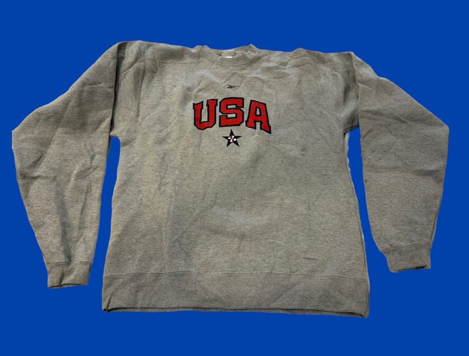 Team Issued Vintage Team USA Basketball Gray Crewneck Sweatshirt XL Tall - NEW