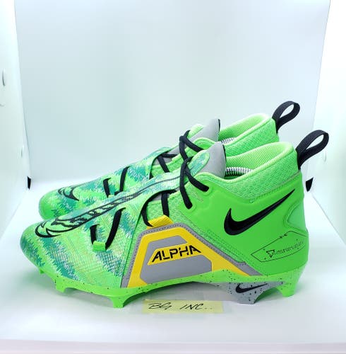 Nike Alpha Menace Pro 3 Razor Sharp Cuts Green Black Cleats FB8442-303 Size 9.5
