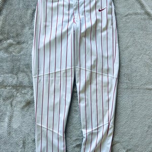 White ( w/red pinstripe & red Nike logo) Medium Adult Men's Nike Game Pants