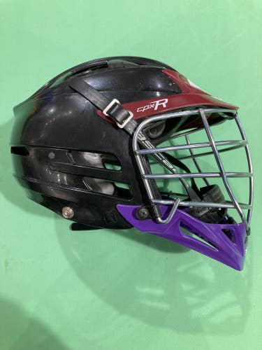 Used Black Cascade CPX-R Helmet w/ Purple Chin Piece & Maroon Brim