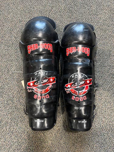 Used Senior Sher-Wood Faceoff 6000 Shin Pads 15"