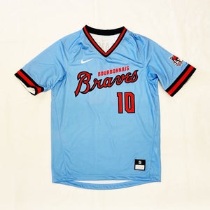 Nike Bourbonnais Braves Digital Baseball Jersey Men's S M L Baby Blue AA9769