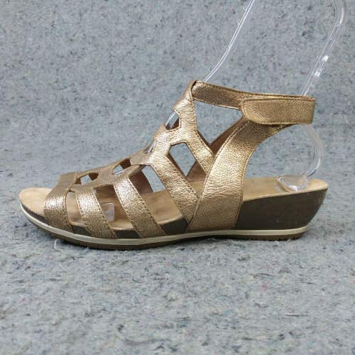 DANSKO Valentina Gladiator Wedge Sandals Womens 42 EU Gold Metallic Slingback