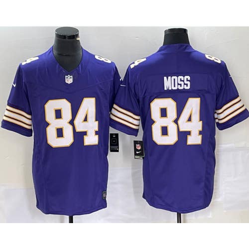Randy Moss Purple Throwback Limited Jersey -All Men Women Youth Size Available