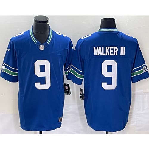 Kenneth Walker III Royal Throwback Limited Jersey -All Men Women Youth Size Available