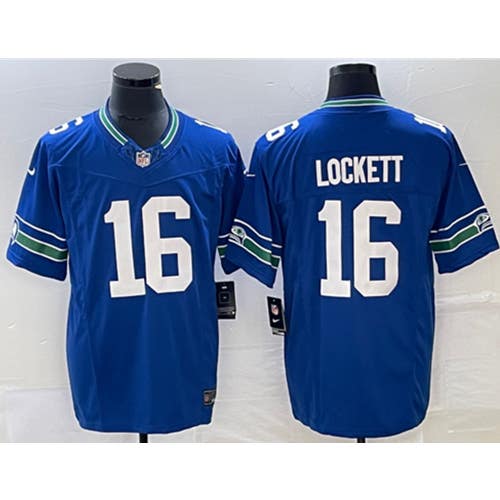 Tyler Lockett Royal Throwback Limited Jersey -All Men Women Youth Size Available