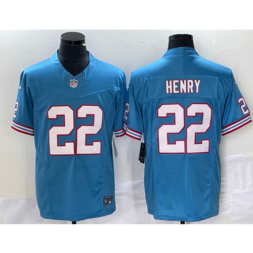 Derrick Henry Blue Oilers Throwback Limited Jersey -All Men Women Youth Size Available