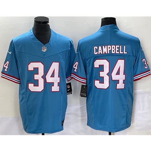 Earl Campbell Blue Oilers Throwback Limited Jersey -All Men Women Youth Size Available