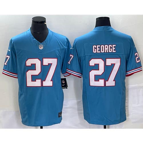 Eddie George Blue Oilers Throwback Limited Jersey -All Men Women Youth Size Available