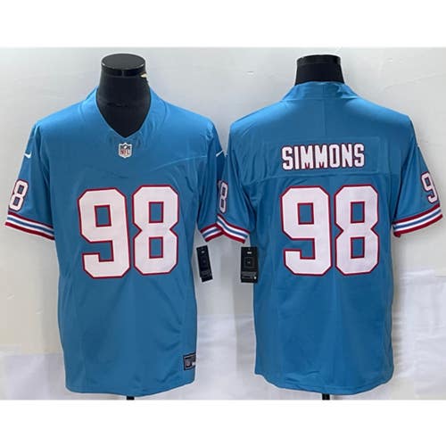 Jeffery Simmons Blue Oilers Throwback Limited Jersey -All Men Women Youth Size Available