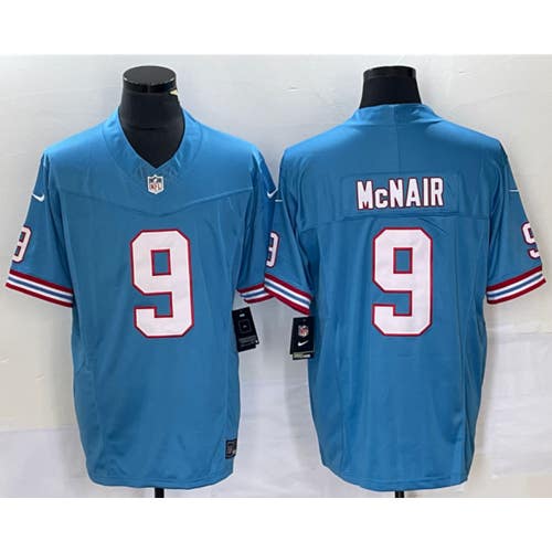 Steve McNair Blue Oilers Throwback Limited Jersey -All Men Women Youth Size Available