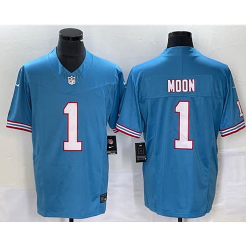 Warren Moon Blue Oilers Throwback Limited Jersey -All Men Women Youth Size Available