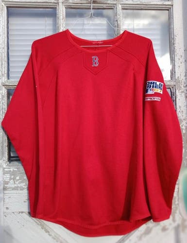 Majestic BOSTON RED SOX L Warm-Up Long Sleeve Jersey w/ 2007 World Series Patch