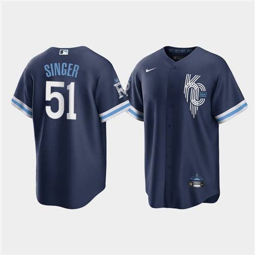 Brady Singer Navy City Connect Stitched Jersey -All Men Women Youth Size Available