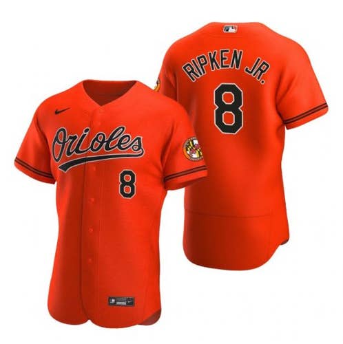 Cal Ripken Jr. Orange Flex Base Stitched Jersey -All Men Women Youth Size Available