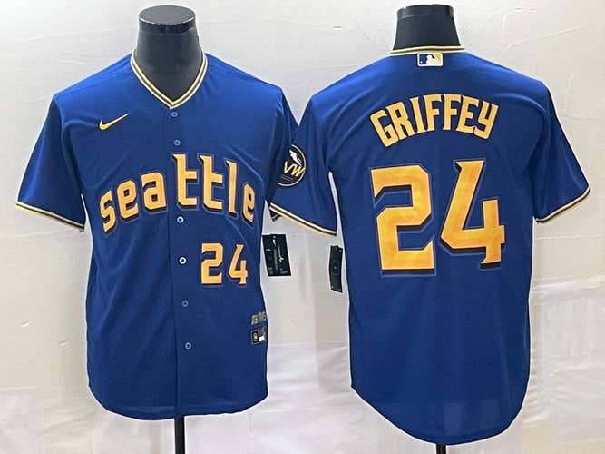Ken Griffey Jr. Royal City Connect With Patch Stitched Jersey -All Men Women Youth Size Available