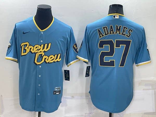 Willy Adames Powder Blue City Connect Cool Base Stitched Jersey -All Men Women Youth Size Available