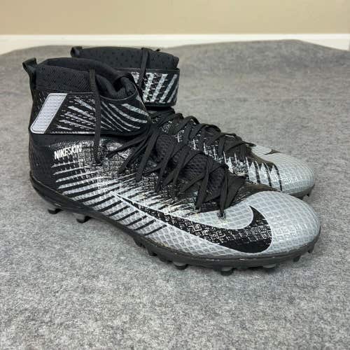 Nike Mens Football Cleats 15 Black Gray Shoe Lunar Beast Nike Skin High Pair