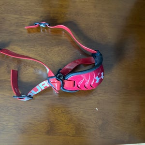 Football chinstrap, red under armor