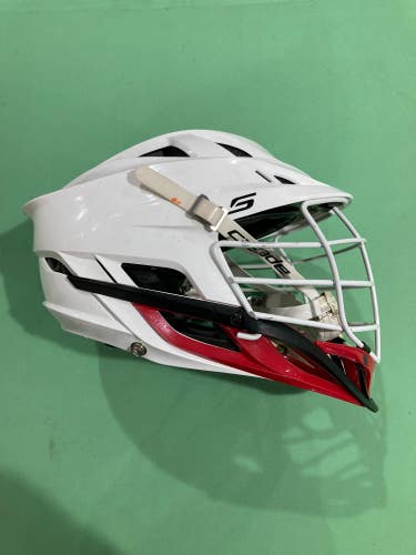 Used White Cascade S Helmet w/ Red Chin Piece