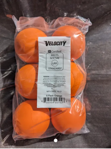New Velocity Lacrosse Ball 6 Pack mnfg 10/21