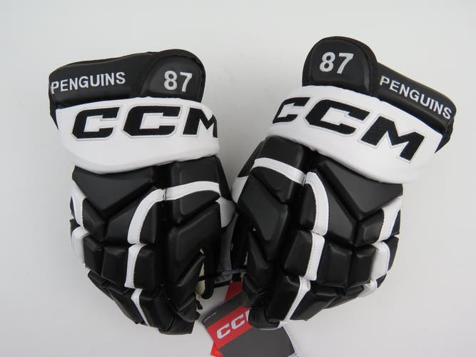 Sidney Crosby CCM Leather Game Issued Pro Stock NHL Hockey Player Gloves 14"