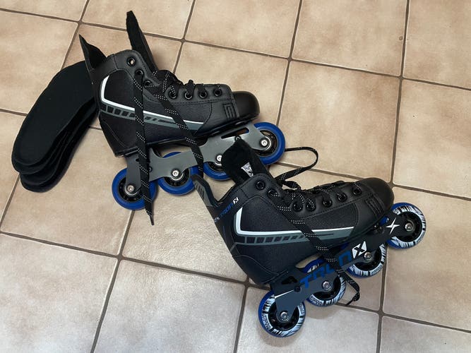 New Tron Velocity adjustable roller inline street hockey skates size 2-5 (shoe size 3.5-6.5)