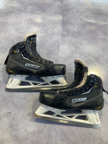 Used Intermediate Bauer Supreme S27 Hockey Goalie Skates Extra Wide Width Size 4.5