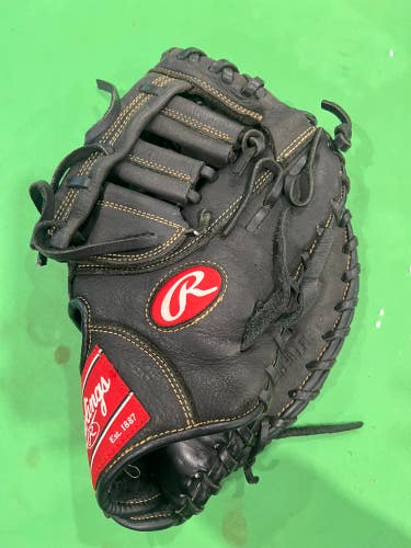 Black Used Rawlings Renegade Right Hand Throw First Base Baseball Glove 11.5"