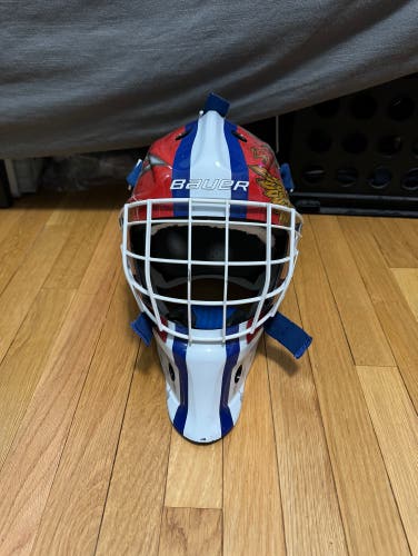 Used Senior Bauer NME 5 Goalie Mask Russia Style