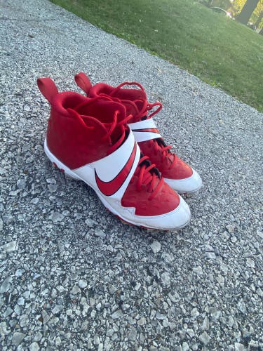 Red New Men's High Top Molded Cleats Trout