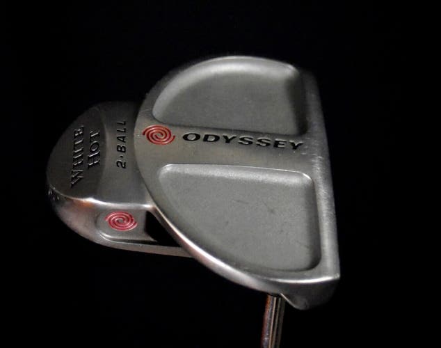 ODDYSEY WHITE HOT 2 BALL PUTTER LENGTH:33 IN LEFT HANDED LARGE NEW GRIP