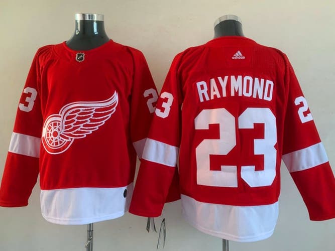 Detroit Red Wings 23 Lucas Raymond Red Reverse Retro Hockey Jersey Size 52