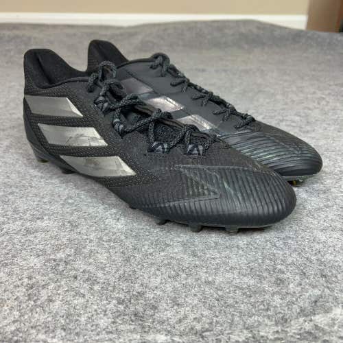 Adidas Mens Football Cleats 12 Black Silver Shoe Lacrosse Freak Carbon Low