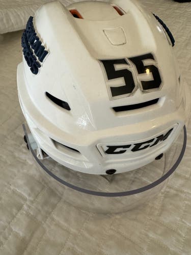 Game Worn Used Quinton Byfield CCM Stanley Cup Playoffs LA Kings Hockey Helmet L