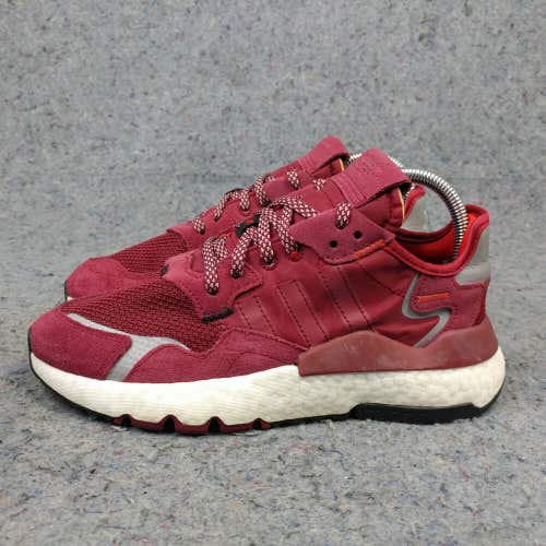 Adidas Nite Jogger Boys 6Y Running Shoes Reflective EE9215 Burgundy Red Trainers