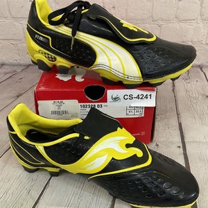 Puma V1.11 I FG JR Soccer Cleats Colors Black White Blazing Yellow US Size 5
