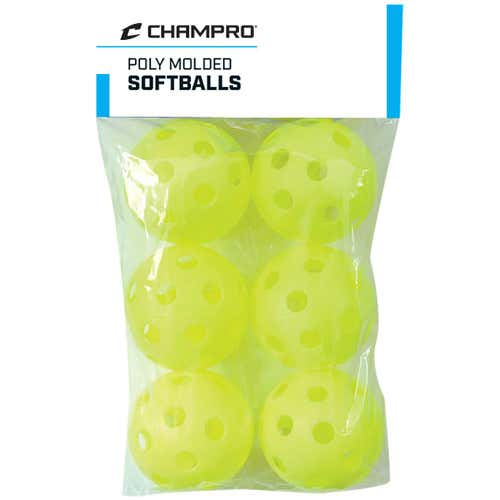 Yellow Poly Softballs 6pk
