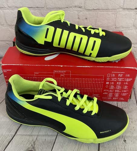 Puma 102871 01 evoSPEED 4.2 TT Men's Soccer Shoes Black Yellow Blue US Size 7