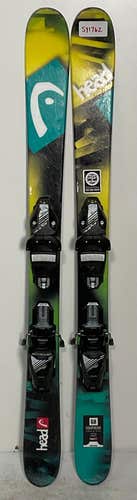 Used Kid's HEAD 107cm Souphead Twin Tip Skis With Tyrolia SLR 4.5 Bindings (SY1762)