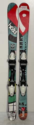 Used Kid's HEAD 117cm Souphead Twin Tip Skis With Head LRX 4.5 Bindings (SY1763)