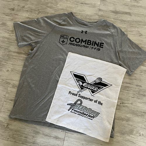 Used NLL Combine Under Armour Tshirt w/ Wings Towel