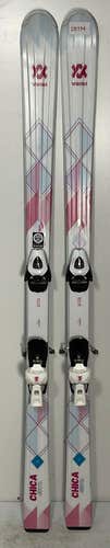 Used Kid's Volkl 160cm Chica Skis With Atomic EVO X7 Bindings (SY1774)
